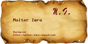 Malter Imre névjegykártya